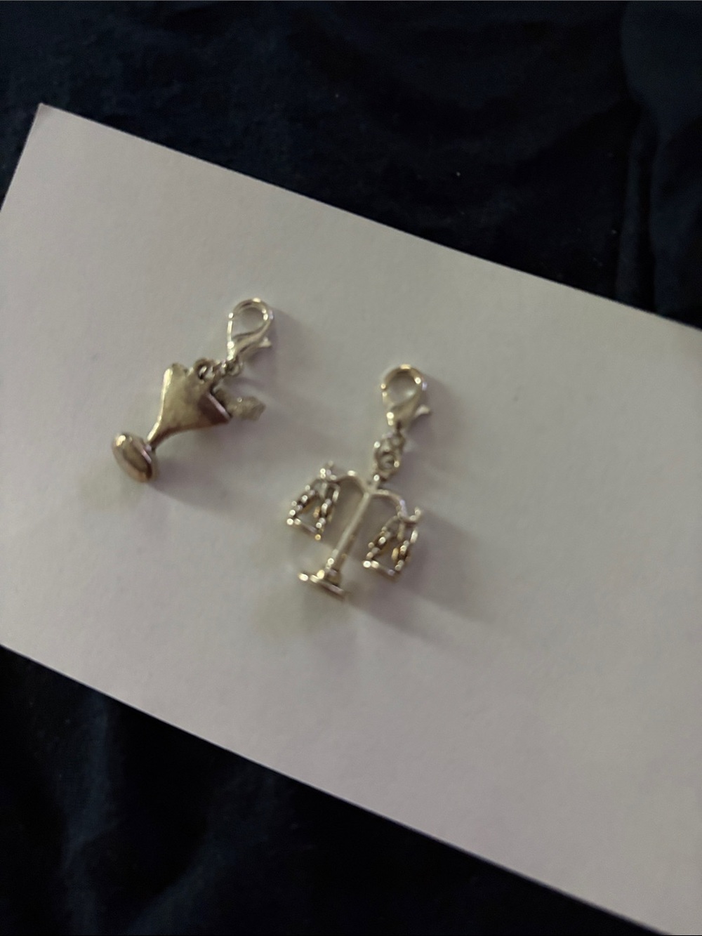 Silver Law Scales of Justice & martini Charm Set - Accessories